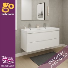 White Double Wall Hung Vanity