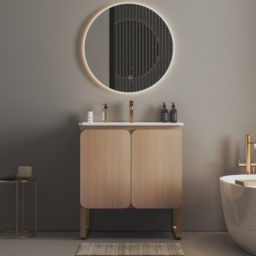 Light oak modern bathroom - light, 30"