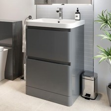 Grey Gloss Freestanding Vanity