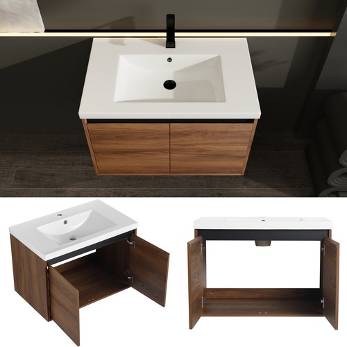 Brown bathroom vanity - bathroom,