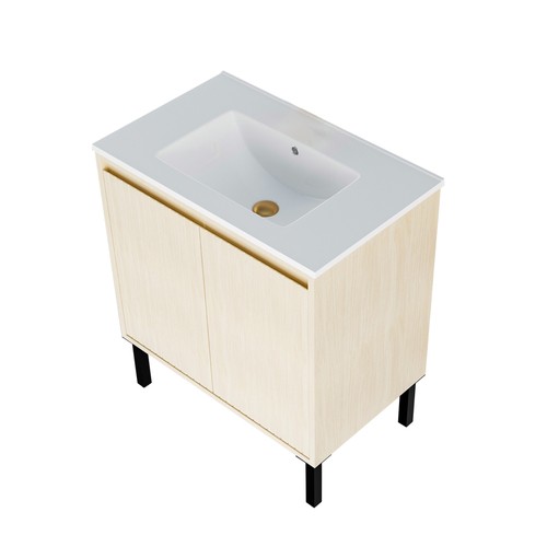 Vanity with integrated sink - with, 2