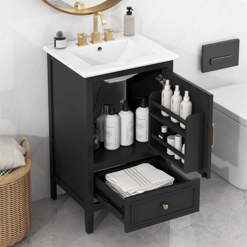 Black bathroom vanity - bathroom,