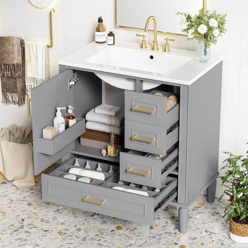 Bathroom vanity set floor - bathroom,
