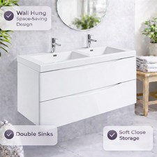 1200mm White Gloss Bathroom